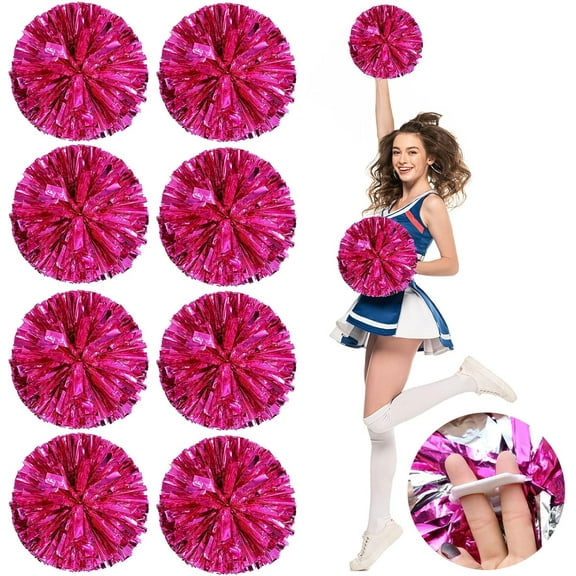 Cheerleader ponpon, Cheerleading Pom Poms, Premium Metallic Pom Poms Set Cheering Hand Flowers Handle Dance Pom Poms Cheering Squad Pompoms for Football Basketball Cheers