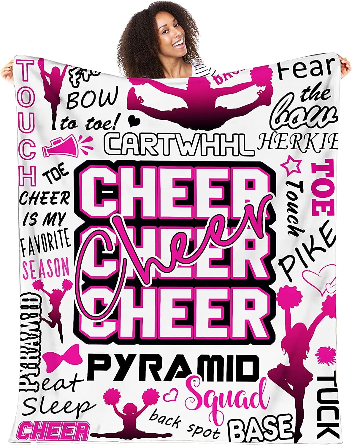 Cheerleader''s Blanket Cheerleading Gifts Throw Blanket Ultra-Soft Comfortable Cheer''s Flannel Blankets for Girls Teens Kids Bed Sofa Couch All Season Cozy Blanket Birthday Gifts