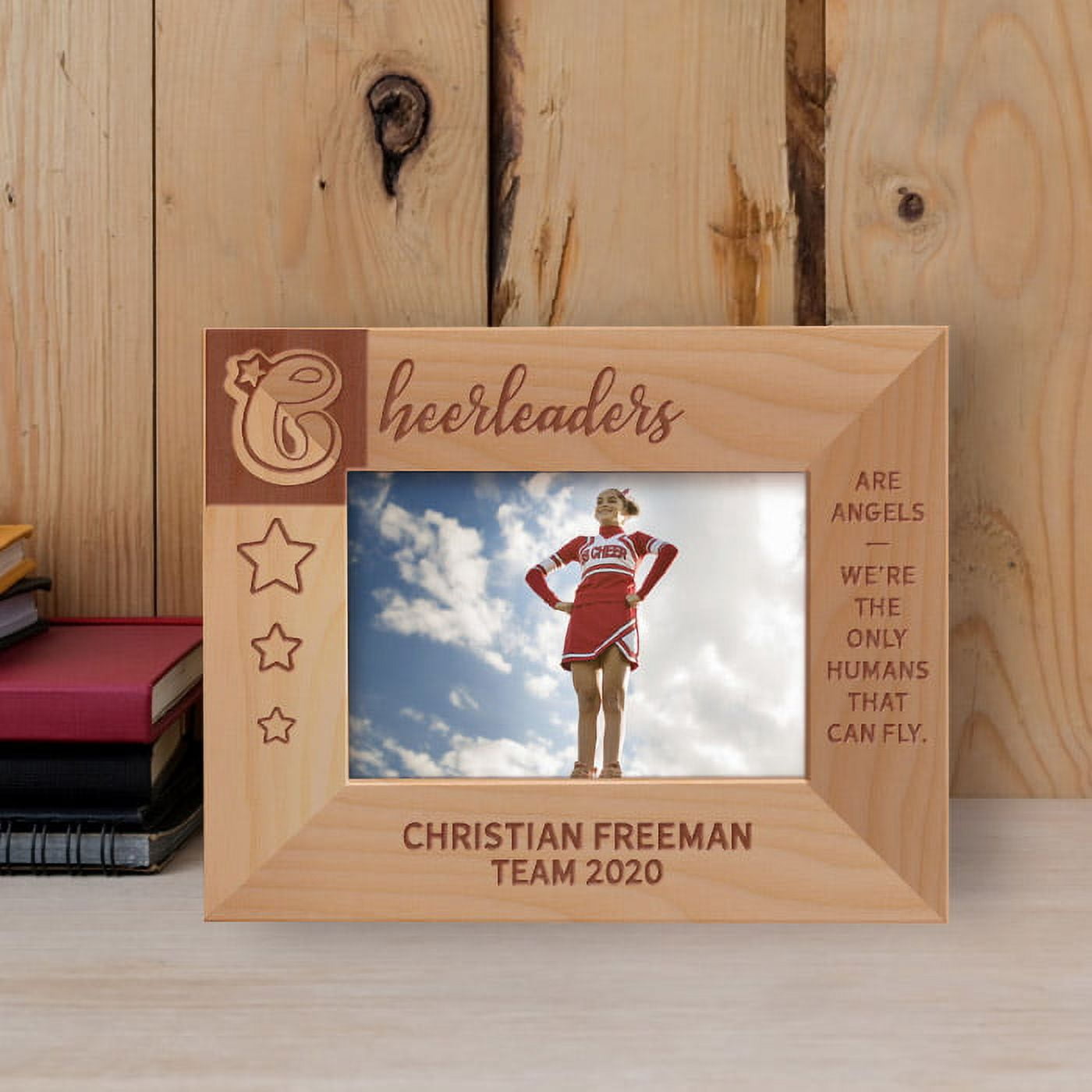 Cheerleaders Are Angels Personalized Wooden Frame-5