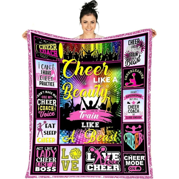 Cheerleaders Gifts Blanket,Cheerleaders Gifts for Girls Kids Cheerleading Blanket Gifts for Birthday Christmas Cheer Gifts for Cheerleaders,Soft Throw Blanket for Home Sofa 80"X60"