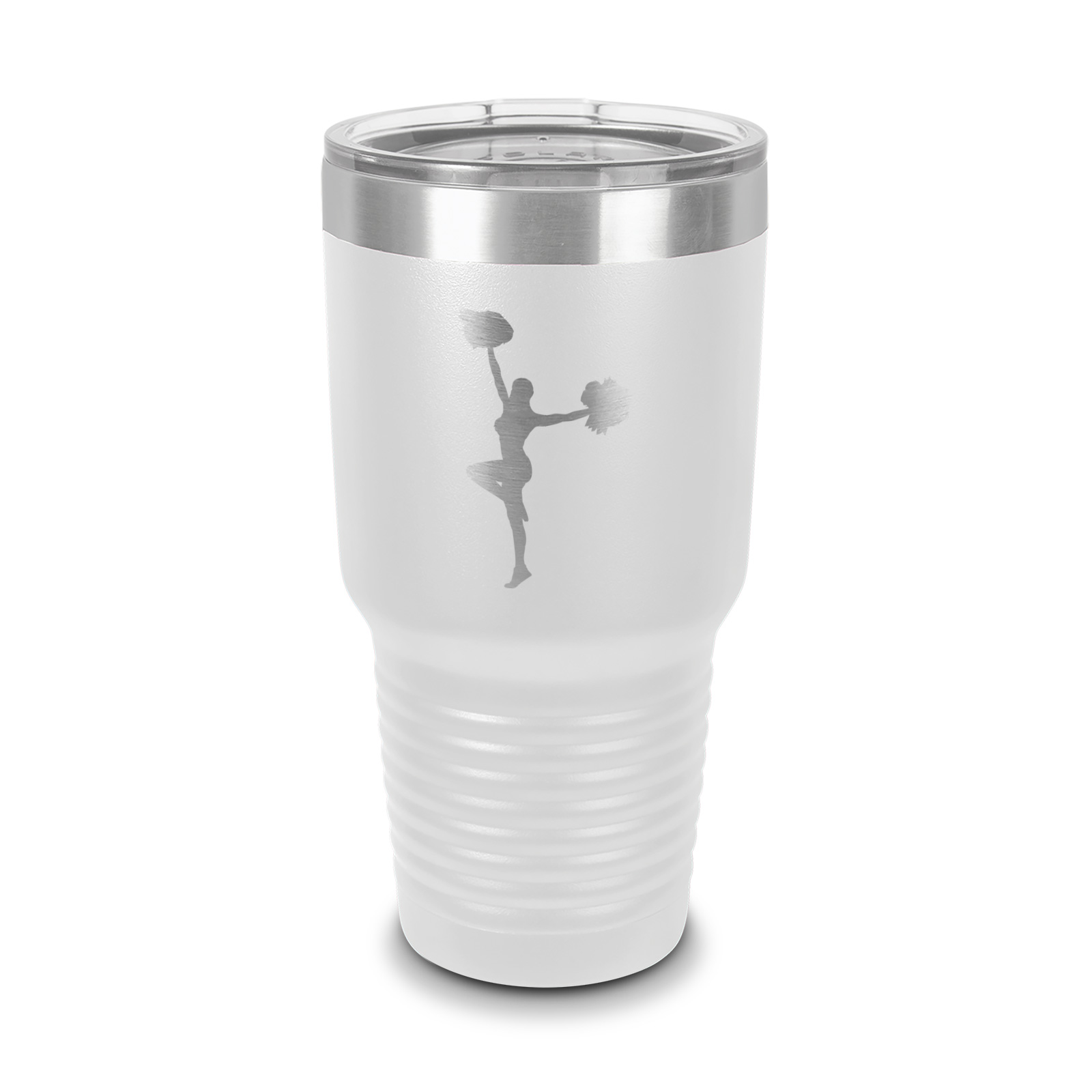Cheerleading Cheerleader Tumbler 30 oz Laser Engraved w/ Clear Lid