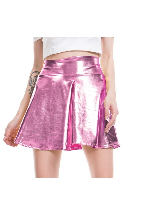 Cheerleading Dress, Solid Color Pleated Skirt with Spaghetti Straps, Uniform for Dance Team, Performance & Athletic Events Pink XL