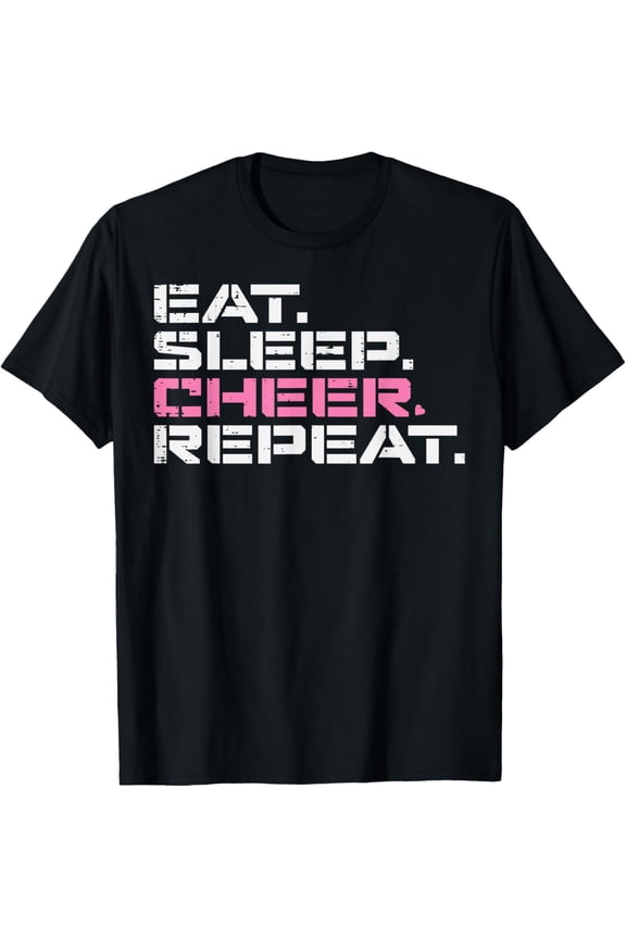 Cheerleading Eat Sleep Cheer Cheerleader Team Men Women Kids T-Shirt