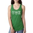 thumbnail image 1 of Cheerleading Eat Sleep Cheer Girl Sports Ladies Racerback Tank Top, Kelly, Small, 1 of 3