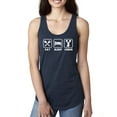thumbnail image 1 of Cheerleading Eat Sleep Cheer Girl Sports Ladies Racerback Tank Top, Navy, X-Large, 1 of 3