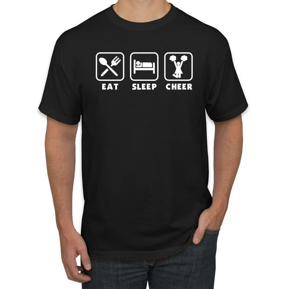 Cheerleading Eat Sleep Cheer Girl Sports Men's Graphic T-Shirt, Black, 2XL