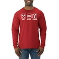 thumbnail image 1 of Cheerleading Eat Sleep Cheer Girl Sports Mens Long Sleeve Shirt, Red, Large, 1 of 3