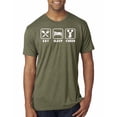 thumbnail image 1 of Cheerleading Eat Sleep Cheer Girl Sports Mens Premium Tri Blend T-Shirt, Military Green, Small, 1 of 3