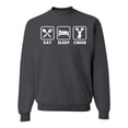 thumbnail image 1 of Cheerleading Eat Sleep Cheer Girl Sports Unisex Crewneck Graphic Sweatshirt, Charcoal, Large, 1 of 3