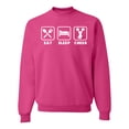 thumbnail image 1 of Cheerleading Eat Sleep Cheer Girl Sports Unisex Crewneck Graphic Sweatshirt, Fuschia, 3XL, 1 of 3
