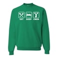 thumbnail image 1 of Cheerleading Eat Sleep Cheer Girl Sports Unisex Crewneck Graphic Sweatshirt, Kelly, 4XL, 1 of 3