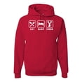 thumbnail image 1 of Cheerleading Eat Sleep Cheer Girl Sports Unisex Graphic Hoodie Sweatshirt, Red, 2XL, 1 of 3