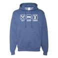 thumbnail image 1 of Cheerleading Eat Sleep Cheer Girl Sports Unisex Graphic Hoodie Sweatshirt, Vintage Heather Blue, Large, 1 of 3
