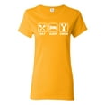 thumbnail image 1 of Cheerleading Eat Sleep Cheer Girl Sports Womens Graphic T-Shirt, Gold, Medium, 1 of 3