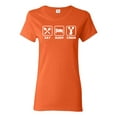 thumbnail image 1 of Cheerleading Eat Sleep Cheer Girl Sports Womens Graphic T-Shirt, Orange, Medium, 1 of 3
