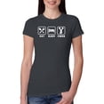 thumbnail image 1 of Cheerleading Eat Sleep Cheer Girl Sports Womens Slim Fit Junior Tee, Dark Grey, 2XL, 1 of 3