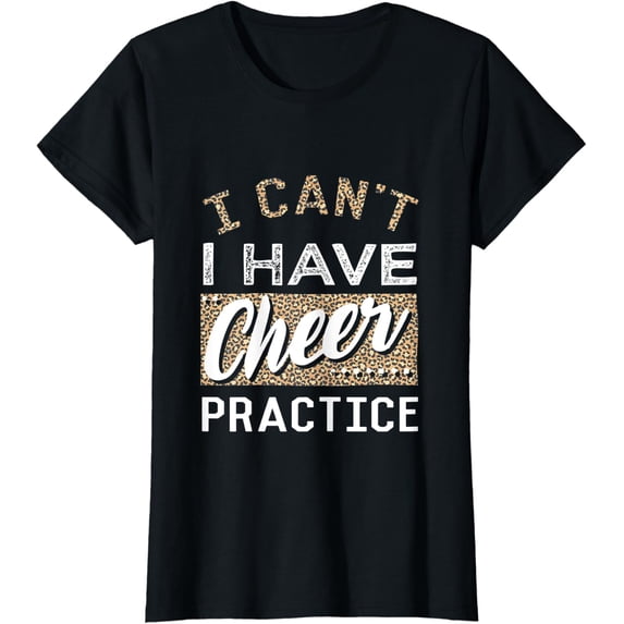 Cheerleading Girls Leopard Cheetah Print Cheer Mom T-Shirt Size S-5XL