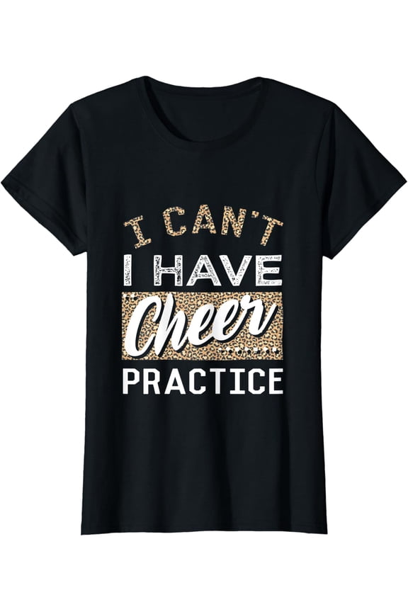 Cheerleading Girls Leopard Cheetah Print Cheer Mom T-Shirt Size S-5XL