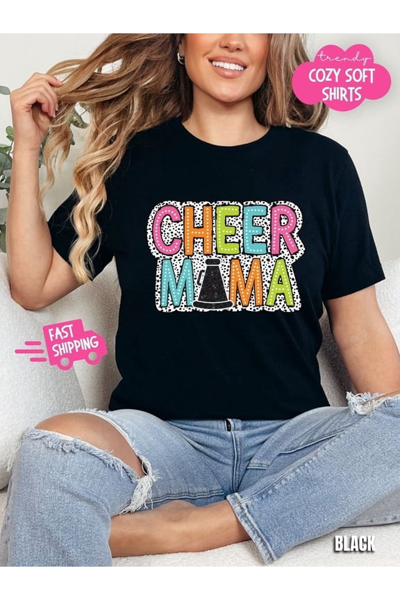 Cheerleading Mama Shirt For Game Day Shirt Gift Cheer Team Mom Gift Cute Mama Shirt Cheerleader Mom Shirt Cheering Moms Gift For Cheer Mama