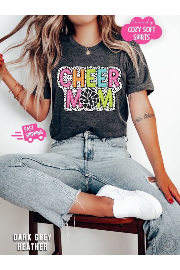 Cheerleading Mom Shirt For Game Day Shirt Gift For Cheer Team Mom Gift Cute Mom Shirt Cheerleader Mom Shirt Cheering Moms Gift For Cheer Mom