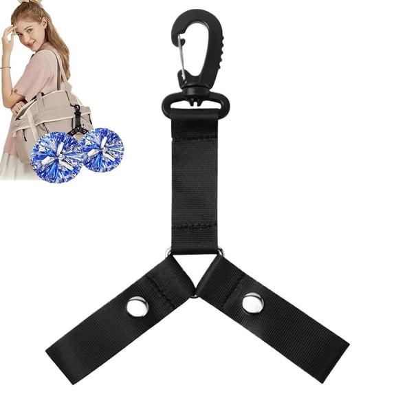 Cheerleading Pom Pom Holder with Closure Hanger for Backpacks & Bows - Adjustable Strap Accessory for Pompoms & Cheer Essentials