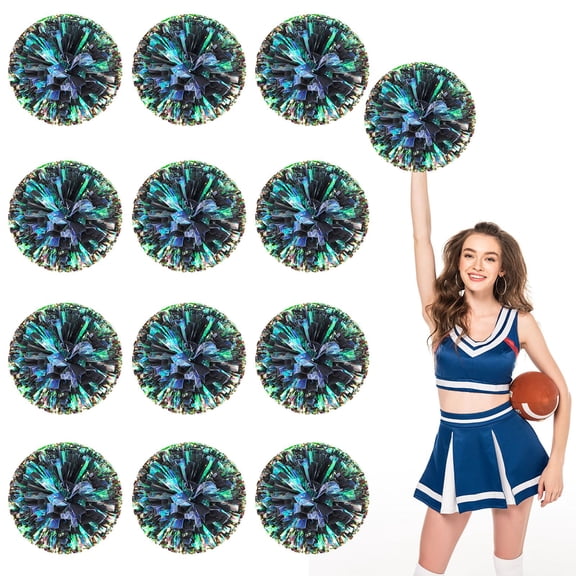 Cheerleading Pom Poms 14 Pcs, with Four Finger Handle Cheerleading Handheld Squad Pompoms for Sports Team Cheer Spirit Games Dance Party Adults