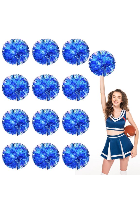 Cheerleading Pom Poms 14 Pcs, with Four Finger Handle Cheerleading Handheld Squad Pompoms for Sports Team Cheer Spirit Games Dance Party Adults