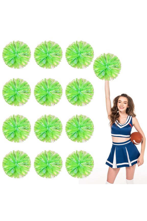 Cheerleading Pom Poms 14 Pcs, with Four Finger Handle Cheerleading Handheld Squad Pompoms for Sports Team Cheer Spirit Games Dance Party Adults