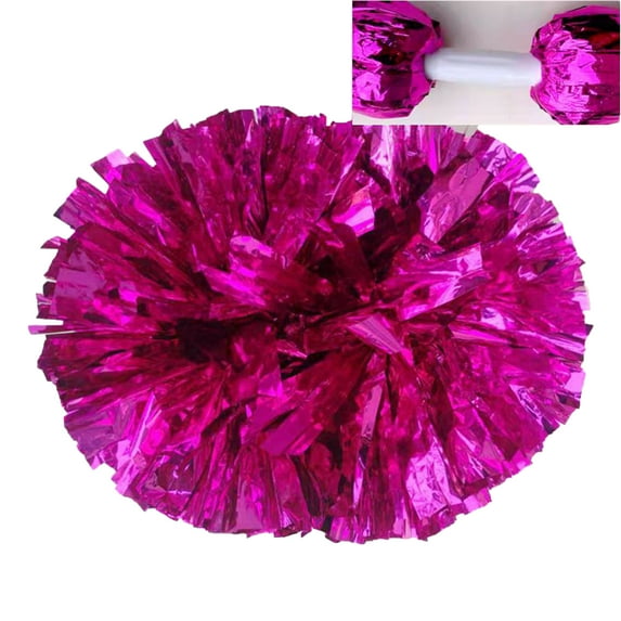 Cheerleading Pom Poms Shining Contrast Color Decorative with Long Handle Full Shape Create Atmosphere Sparkling Comfortable Grip Cheerleading Hand Flower for Party