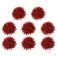thumbnail image 1 of Cheerleading Pom Poms with Finger Holes Metallic Foil Cheering Hand Flower, Red, 8 Pack, 1 of 6