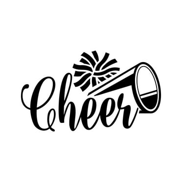 Cheerleading Sticker Decal Die Cut - Self Adhesive Vinyl - Weatherproof - Made in USA - Many Color and Sizes - cheer school spirit