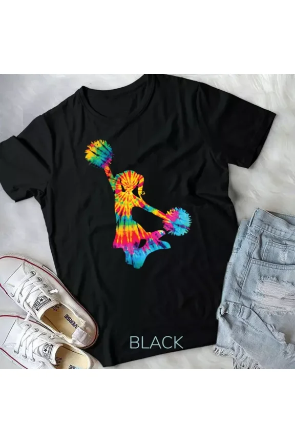 Cheerleading Tie Dye Teenage Girls Sports Cheerleader Unisex T-Shirt Unisex S-5Xl Hot Trending Shirt, Vintage Birthday Gift