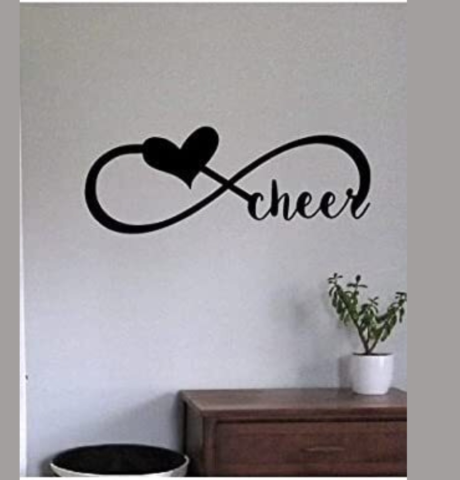 Nfinity Cheer Sign Cheerleading Wall Decal Cheer Infinity Quote Sign Vinyl Decal Sticker ...