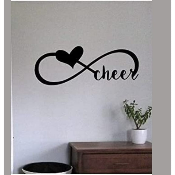 Cheerleading Wall Decal Cheer Infinity Quote Sign Vinyl Decal Sticker Wall Football Basketball Cheering Chearleader Sports Wall Art