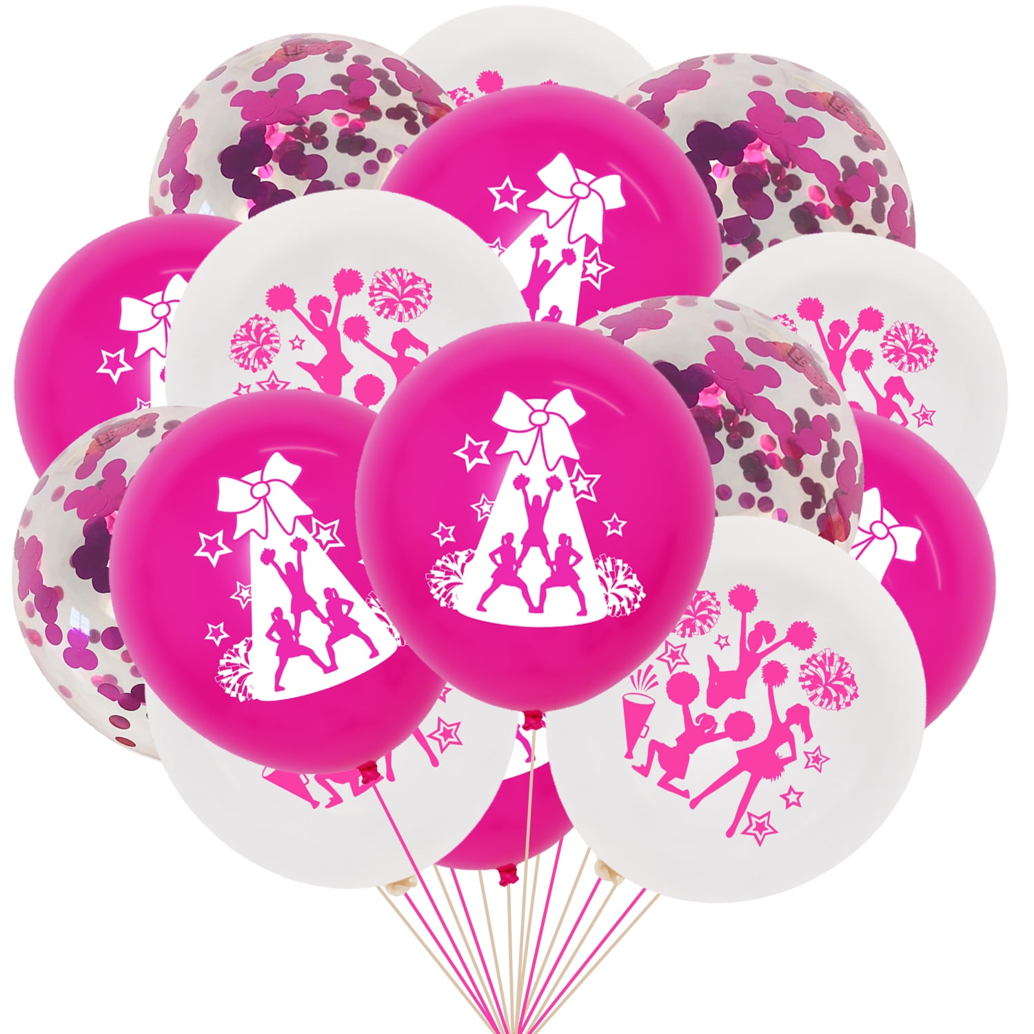 Cheerleading printed balloons, rose red cheerleading supplies
