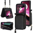 thumbnail image 1 of Cheeroll RFID Blocking PU Leather Wallet Cell Phone Case for Motorola Moto Razr+ 2023, Black, 1 of 7