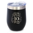 thumbnail image 1 of Bevvee Insulated Wine Tumbler 12 oz Cheers 10 Years Anniversary Gifts Tumblers, 1 of 4