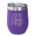 thumbnail image 1 of Bevvee Insulated Wine Tumbler 12 oz Cheers 20 Years Gifts for 20th Anniversary Celebrations Tumblers, 1 of 4