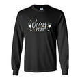 thumbnail image 1 of Cheers 2021 Champagne Glass Unisex Adult Long Sleeve T-shirt-Black-small, 1 of 4