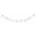 thumbnail image 1 of Cheers to 21 Years Banner,Pre-Strung,Silver Paper Glitter Party Decorations for 21st Wedding Anniversary 21 Years Old 21st Birthday Party Supplies Letters Silver, 1 of 5
