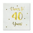 thumbnail image 1 of Cheers to 40 Years Cocktail Napkins | Happy 40th Birthday Decorations for Men and Women and Wedding Anniversary Party Decorations | 50-Pack 3-Ply Napkins | 5 x 5 inch folded (White), 1 of 9