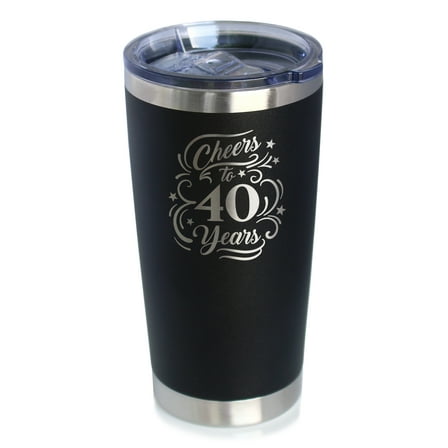 Bevvee Insulated Travel Tumbler 20 oz Cheers 40 Years 40th Birthday Gifts Tumblers