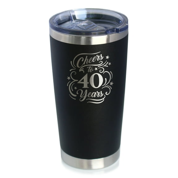 Bevvee Insulated Travel Tumbler 20 oz Cheers 40 Years 40th Birthday Gifts Tumblers