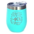 thumbnail image 1 of Bevvee Insulated Wine Tumbler 12 oz Cheers 40 Years 40th Birthday Gifts Tumblers, 1 of 4