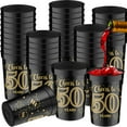 Cheers to 50 60 70 Years Set of 40 Gold and Black Plastic Stadium