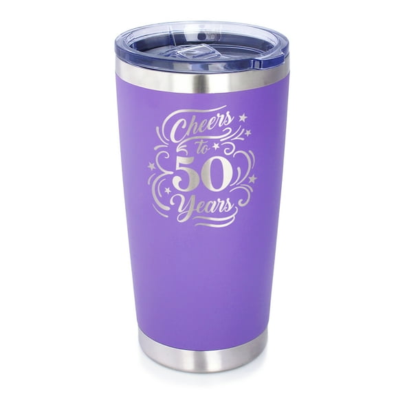 Bevvee Insulated Travel Tumbler 20 oz Cheers 50 Years 50th Birthday Gifts Tumblers