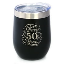 Bevvee Insulated Wine Tumbler 12 oz Cheers 50 Years 50th Birthday Gifts Tumblers