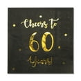 thumbnail image 1 of Cheers to 60 Years Cocktail Napkins | Happy 60th Birthday Decorations for Men and Women and Wedding Anniversary Party Decorations | 50-Pack 3-Ply Napkins | 5 x 5 inch folded (Black), 1 of 9
