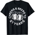 thumbnail image 1 of Cheers And Beers To 21 Years T-Shirt 21st Birthday Shirt T-ShirtMen and women, Black T-shirt, size: Extra large, 1 of 4