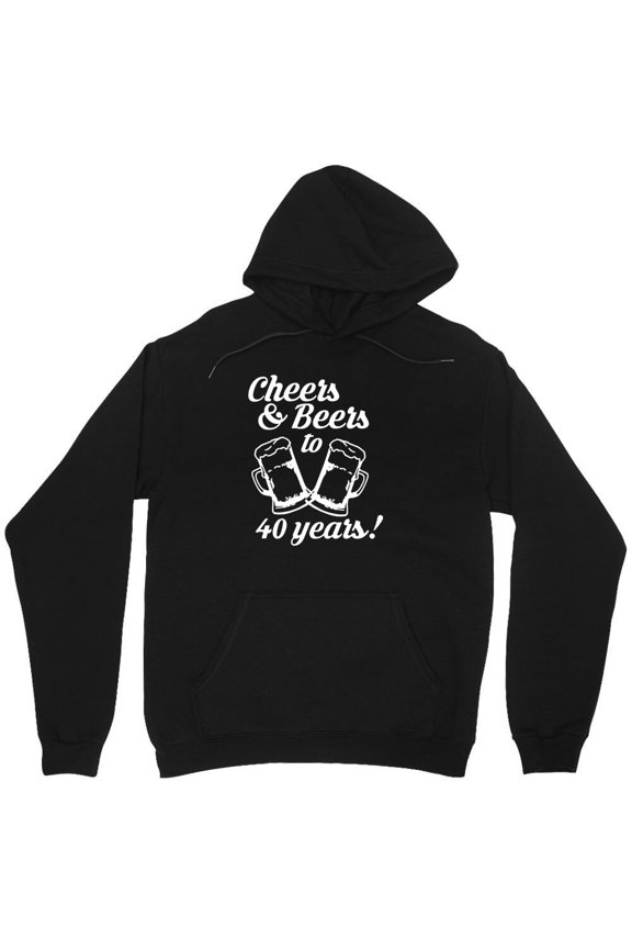 Cheers And Beers To 40 Years Graphic Funny 40th Birthday Anniversary Humor M6444 Unisex Hoodie, Up to Size 5XL